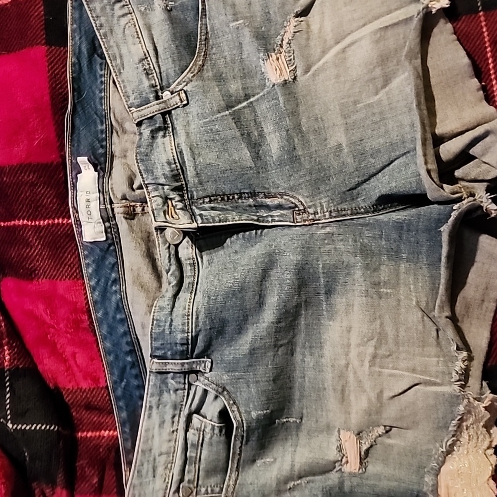 Torrid 22W Jean shorts with lace.  Super cute!